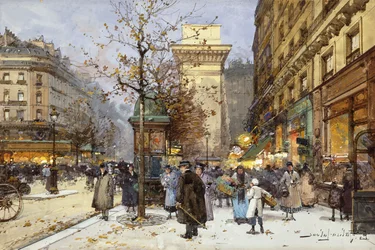 Figures sur le boulevard St. Denis au crépuscule