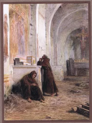 Frère Giles et son compagnon évanouis de faim dans une église abandonnée