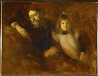 Alphonse Daudet et sa fille Edmee (painting on canvas)