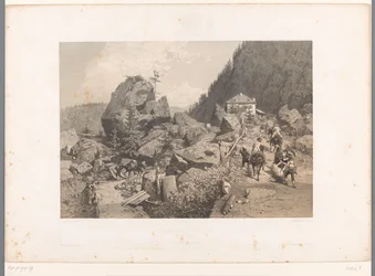 Voyageurs sur le col de la Tête Noire entre Martigny et Chamonix