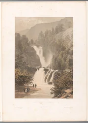 Promeneurs avec vue sur la cascade de Reichenbach