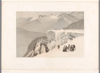 Promeneurs au sommet du Mont Buet (La Suisse, la Savoie et le Tyrol)