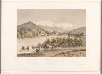 Vue de Saint-Martin-sur-Arve et du Mont Blanc