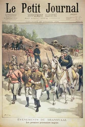 Événements au Transvaal : les premiers prisonniers anglais, couverture de Le Petit Journal, 29 octobre 1899