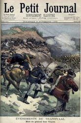 Afrique du Sud - Guerre des Boers. Mort du général Boer Viljoen. Dessin de Damblans. Le Petit Journal, 5 novembre