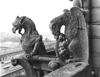 Gargouilles de la balustrade de la Grande Galerie de la façade ouest, réplique d