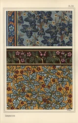 Motifs de géranium dans les motifs de papier peint et de tissu