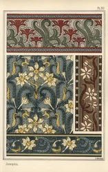 Jonquille, Narcissus jonquilla, comme motif de design en papier peint et motifs de tissu