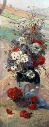 Fleurs de saison - Automne. Peinture de Eugene Henri Cauchois (1850-1911) Collection privee.