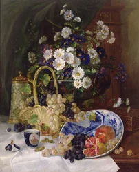 Nature morte avec fleurs et fruits