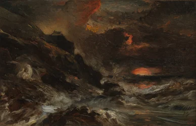 Tempête au large de la côte normande