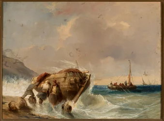 Un bateau de pêche au bord de la mer