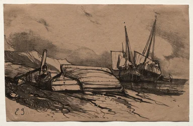 Six Marines : Couverture, Une Grève, 1833