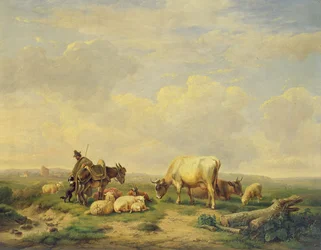 Berger et troupeau, vers 1880
