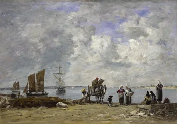Les femmes de pêcheurs au bord de la mer