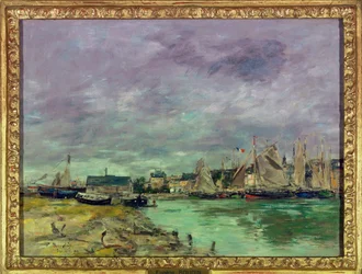 Le port de Trouville (Trouville-sur-Mer), Calvados. Peinture d