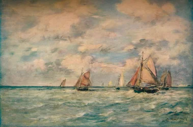 Sortie des Barques à Trouville, 1895, 1920
