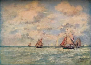 Sortie des barques à Trouville, 19e siècle