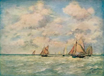 Sortie des barques à Trouville, 19e siècle