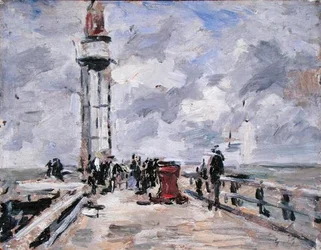 La jetée et le phare à Honfleur, c.1885-90