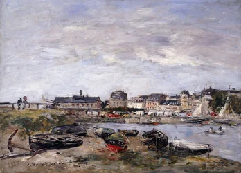 Trouville: Vue prise de Deauville, un jour de marché