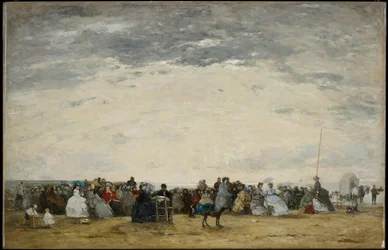 Vacanciers sur la plage de Trouville