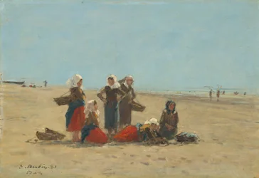 Femmes sur la plage à Berck, 1881