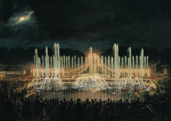 Spectacle de fontaine illuminée dans le Bassin de Neptune en l
