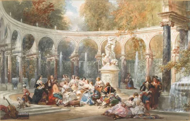 Société au Bosquet de la Colonnade dans le jardin de Versailles