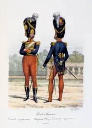 Cent-Suisses, Caporal grande tenue, Adjudant-Major Lieutenant petite tenue