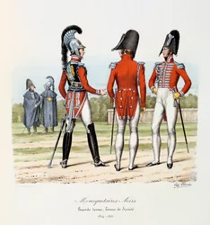 Mousquetaires noirs, grande tenue et tenue de société, 1814-15