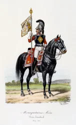 Mousquetaires noirs, porte-étendard, 1814-15