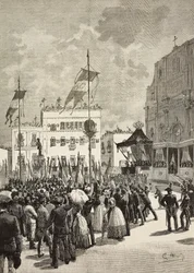 Inauguration du monument à Victor Emmanuel II (1820-1878), premier roi d