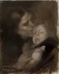 Mère et enfant, vers 1890