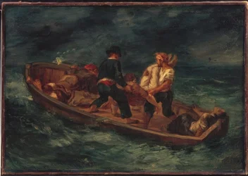 Bateau avec naufragés