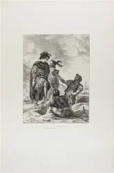 Hamlet et Horatio avec les fossoyeurs, planche 14 de Hamlet