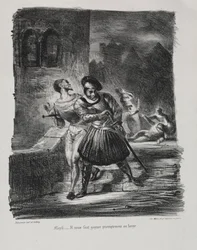 Illustrations pour Faust : Méphistophélès et Faust fuient après le duel
