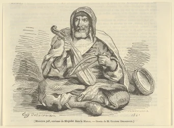 Musicien juif en costume de Mogador, Maroc, 1842