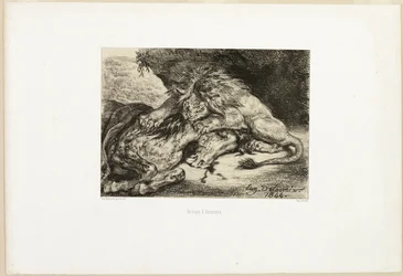 Lion dévorant un cheval
