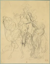 Étude pour Marphise et la maîtresse de Pinabel