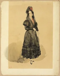 Jeune femme espagnole en costume de Manola