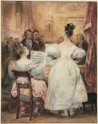 Un concert: Laura Devéria chantant, 1831