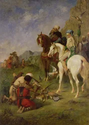 Une chasse au faucon en Algérie : la proie, avant 1863