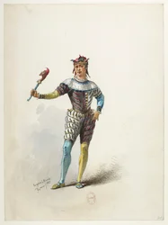 Maquettes de costumes - Lacoste - 71. Le fou du roi