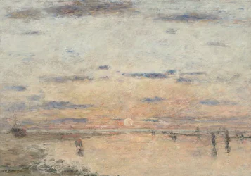 French : Le Havre. Coucher de soleil sur la mer Le Havre : Sunset on the Sea