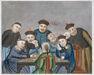 Joueurs de cartes en Chine, début du XIXe siècle