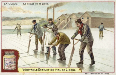Couper de la glace avec des scies