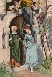 Contes de Grimms : La Vieille Mère Givre (chromolitho)