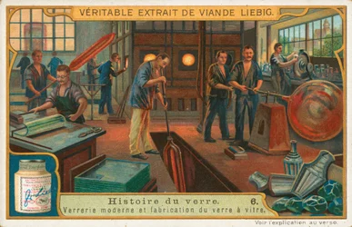 Histoire du verre, carte de Liebig, début du 20e siècle (chromo)