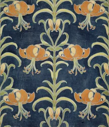 Motif de lys pour papier peint ou textile, 1896
